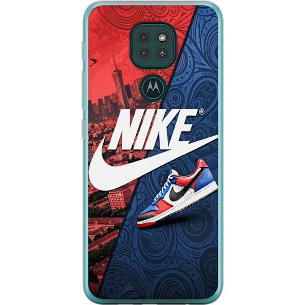 Motorola Moto G9 Play Läpinäkyvä kuori  Nike Logo Punainen Sininen Lenkkarit Tyyli Urheilu Muoti Suosittu Swoosh Kuviointi Harjoitusvaatteet Graafi
