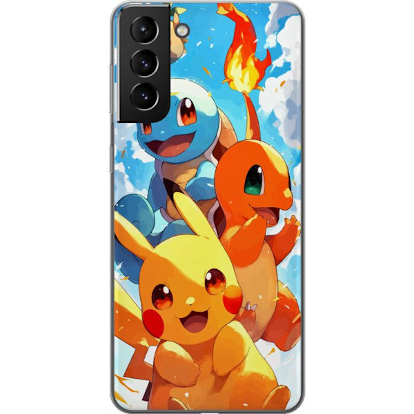 Samsung Galaxy S21+ 5G Läpinäkyvä kuori Pocket Creatures - innoittanut Pokémonista mainitsematta nimeä
