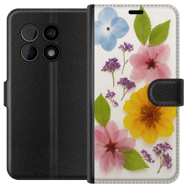 OnePlus 10 Pro Lommeboketui Pressede blomster