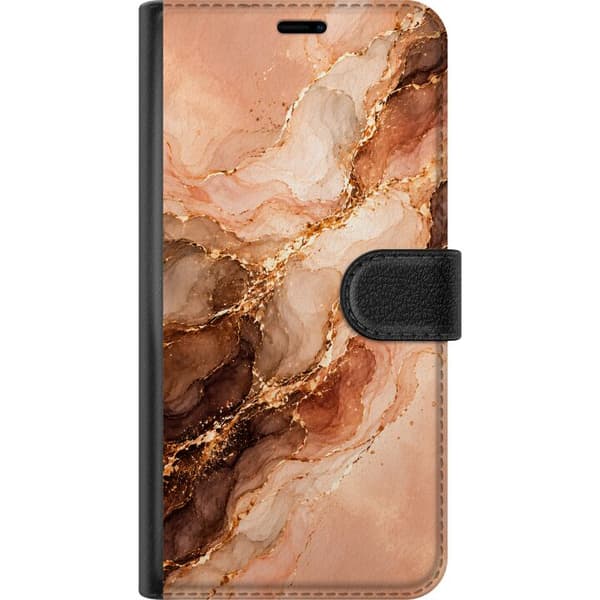 Kompatibelt Plånboksfodral till OnePlus Nord 4 Kopparmarmor orange