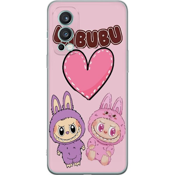 OnePlus Nord 2 5G Läpinäkyvä kuori Labubu Pink Monster