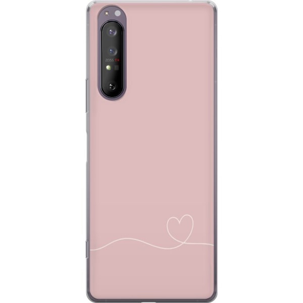 Sony Xperia 1 II Genomskinligt Skal Rosa Hjärna Design