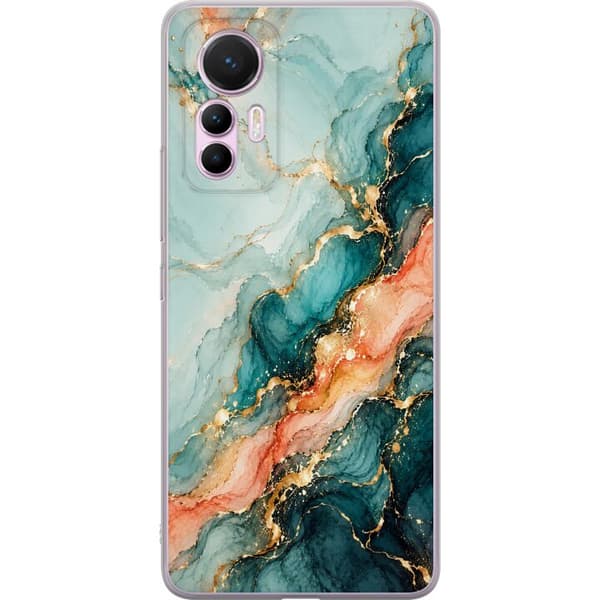 Kompatibelt Mobildeksel til Xiaomi 12 Lite Korallmarmor turkis