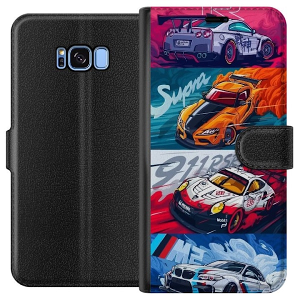 Samsung Galaxy S8 Lompakkokotelo Nopeat Autot - Piirretty Kuvi