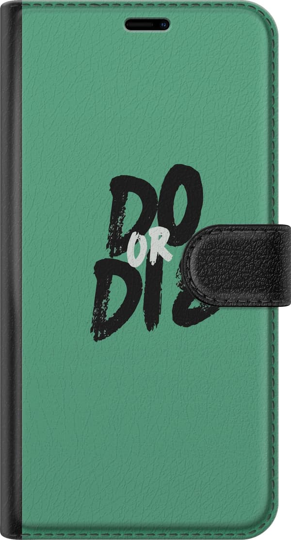 Kompatibel Tegnebogsetui til Samsung Galaxy S23 "Do or Die"-tekst i sort penselstil mod grøn baggrund grøn