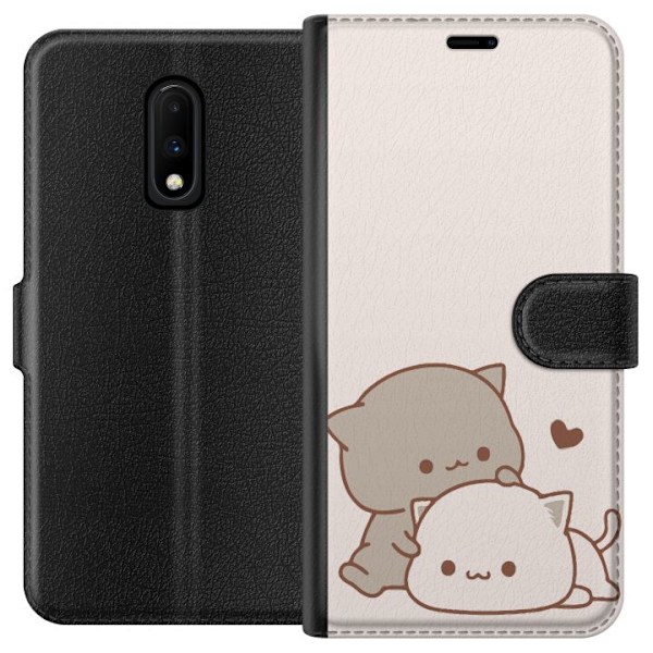 OnePlus 7 Lompakkokotelo Kawaii Söpö Kissat