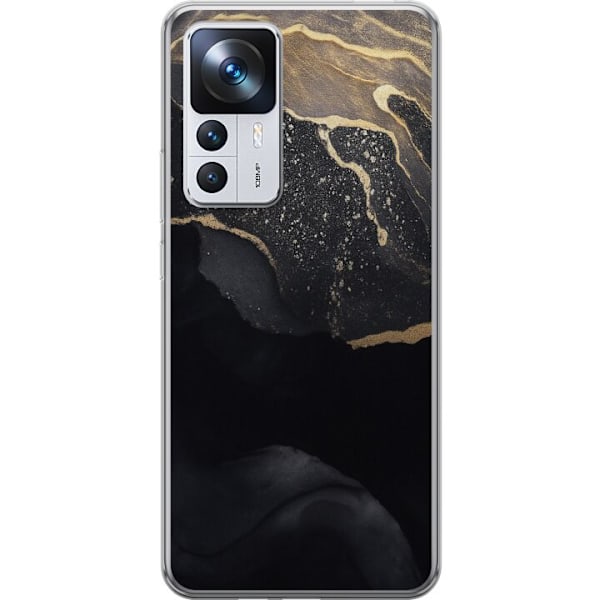 Xiaomi 12T Pro Läpinäkyvä kuori Musta kulta abstrakti
