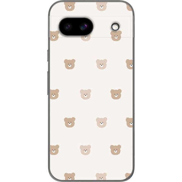 Google Pixel 8a Läpinäkyvä kuori Teddy-tausta - söpöt ted