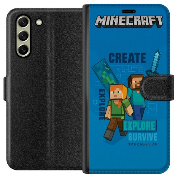 Samsung Galaxy S21 FE 5G Lompakkokotelo Minecraft Luolastot