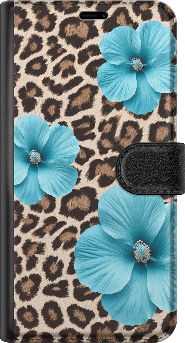 Kompatibelt Plånboksfodral till Samsung Galaxy A54 Brun blomsterleopard brun