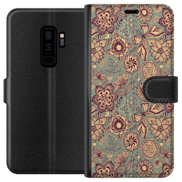 Samsung Galaxy S9+ Lompakkokotelo Vintage Kukat