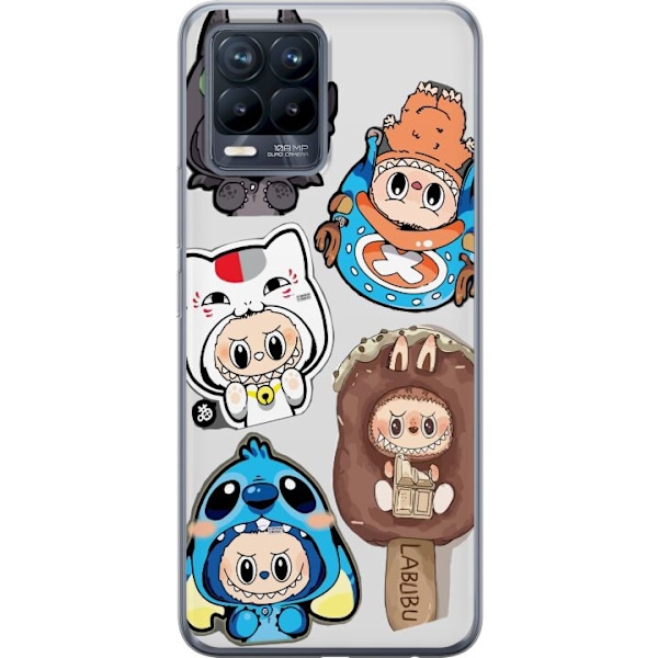 Realme 8 Läpinäkyvä kuori Labubu hahmokokoelma - Pop Mart L
