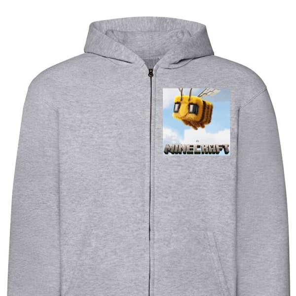 Zip-Hoodie | Huvtröja med Dragkedja för Vuxna A Minecraft Movie grå L