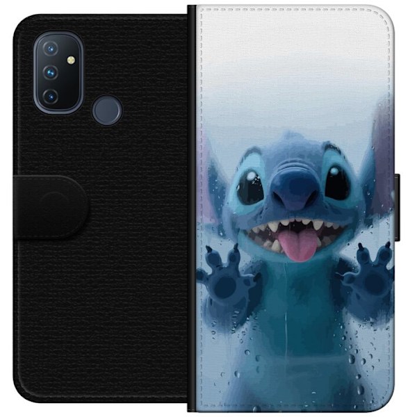 OnePlus Nord N100 Tegnebogsetui Stitch ved et vindue i sød stil