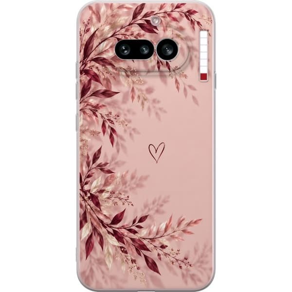 Kompatibelt Mobildeksel til Nothing Phone (4a) Vinrøde blader rosa