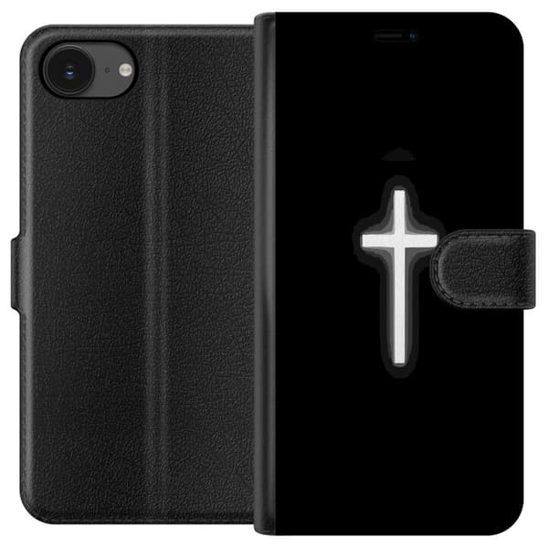Kompatibel Tegnebogsetui til Apple iPhone 17e Lysande vitt kors sort