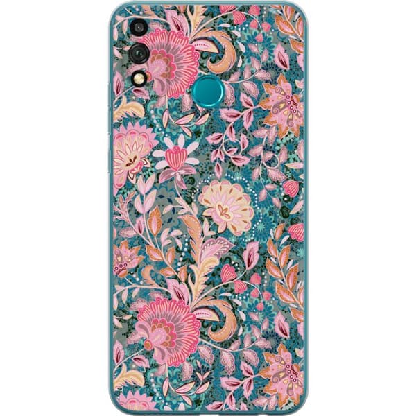 Kompatibel Mobilcover til Honor 9X Lite Rosa blomsterboho pink