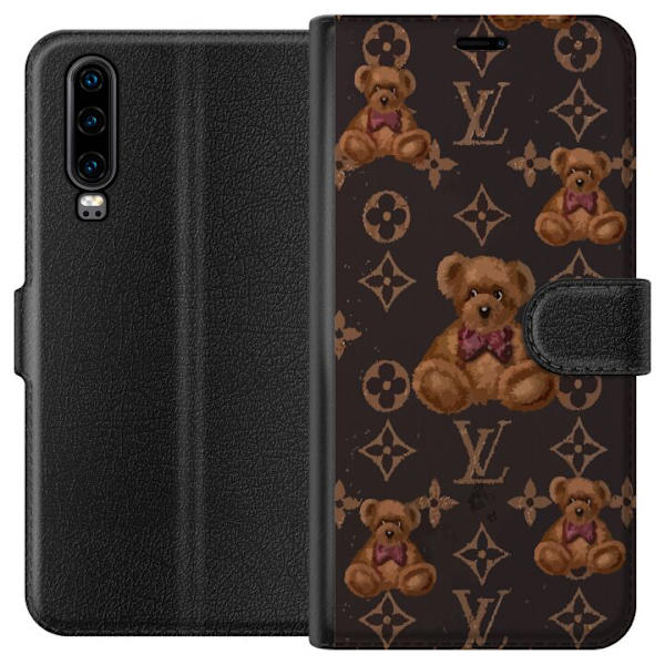 Huawei P30 Tegnebogsetui Louis Vuitton Teddybjørn Mønster Luksus Mode Design Populært Motiv Mode Trend Luksuriøse Accessories