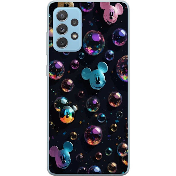 Samsung Galaxy A52 5G Genomskinligt Skal Musse Pigg Disney Bubblor Design Roligt Motiv Populär Disneyfigur Tecknad Serie Barnklassiker