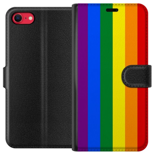 Apple iPhone 8 Tegnebogsetui Pride Flagga