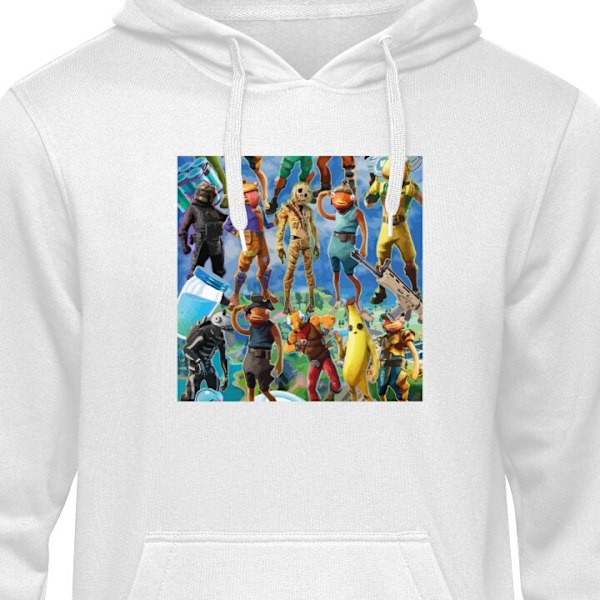 Barn-Hoodie | Mjuk Huvtröja för Barn Fortnite vit 12-13 År