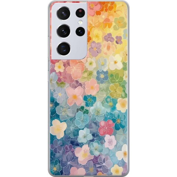 Samsung Galaxy S21 Ultra 5G Gennemsigtig cover Små blomster