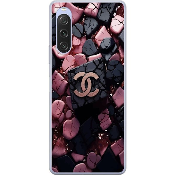 Sony Xperia 10 V Genomskinligt Skal Chanel Black and Pink