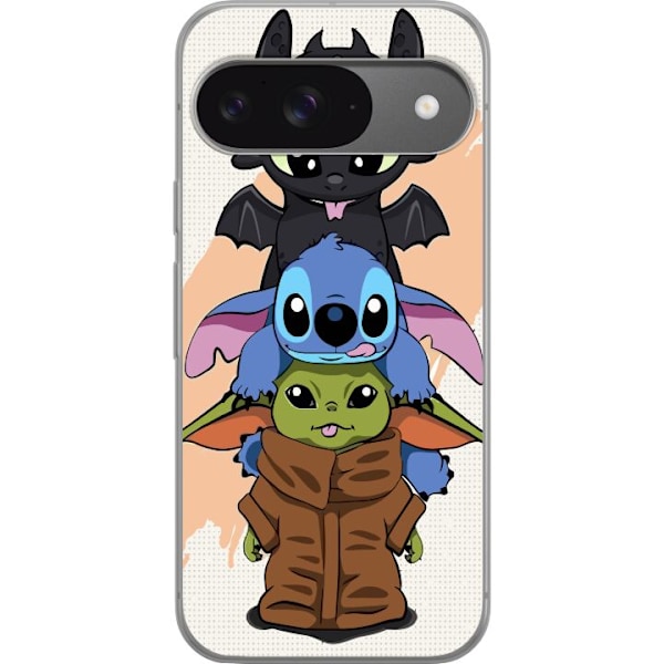 Google Pixel 9 Genomskinligt Skal Lilo and Stitch