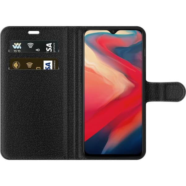 Kompatibel Tegnebogsetui til OnePlus 6T Mumin i blomsteräng grøn