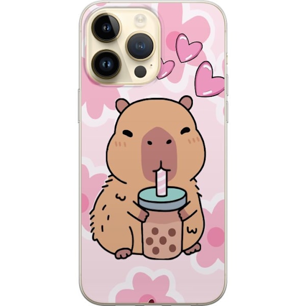 Apple iPhone 14 Pro Max Läpinäkyvä kuori Kawaii Capybara Sydän Anime-tyyli Söpö Suunnittelu Eläinaihe TikTok Suosittu Lahja Tyttö