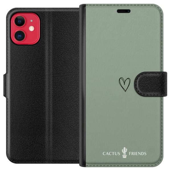 Kompatibel Tegnebogsetui til Apple iPhone 11 Kaktus og venner – SageLove