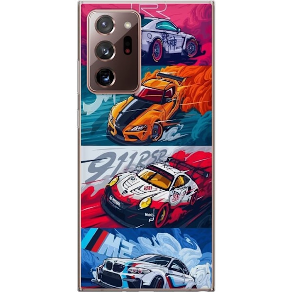 Samsung Galaxy Note20 Ultra Läpinäkyvä kuori Nopeat Autot -