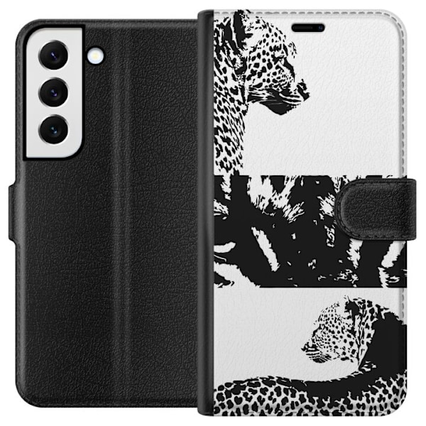Samsung Galaxy S22 5G Tegnebogsetui Leopard Faces