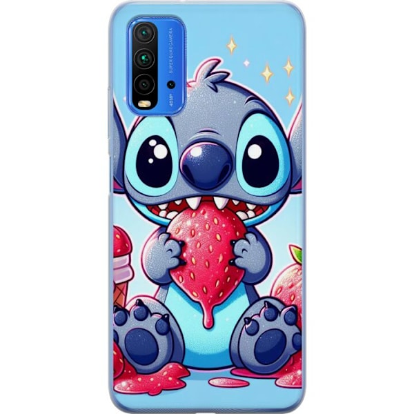 Xiaomi Redmi 9T Gennemsigtig cover Strawberry Stitch