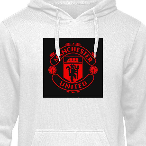 Barn-Hoodie | Mjuk Huvtröja för Barn ManchesterUnited vit 7-8 År