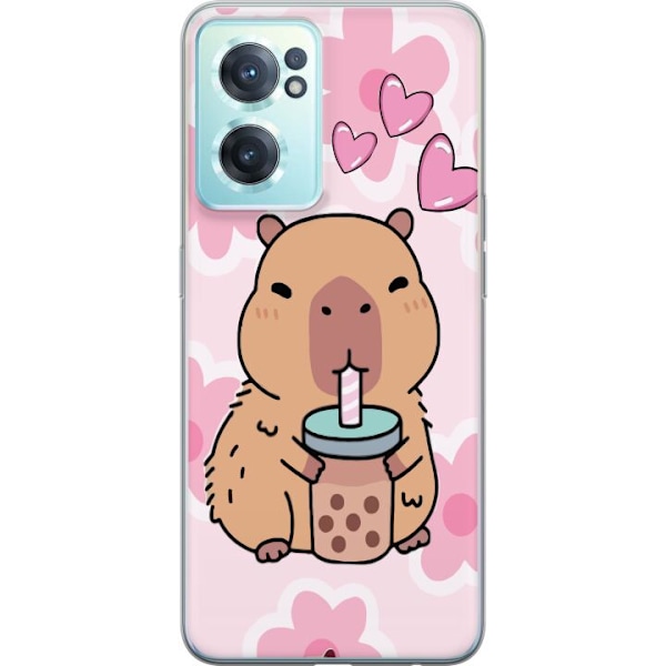 OnePlus Nord CE 2 5G Läpinäkyvä kuori Kawaii Capybara Sydä