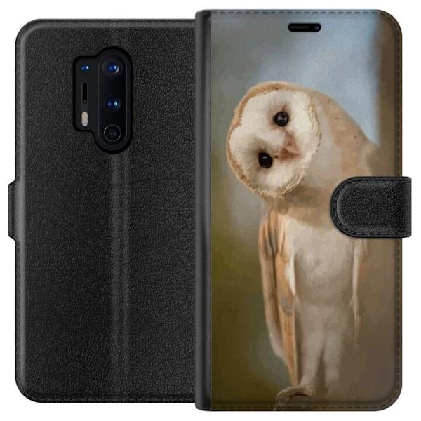OnePlus 8 Pro Lompakkokotelo Uggla Utelias Katse Lintumotiivi Metsä Luonto Grafinen Suunnittelu Suosittu Motiivi Eläin Teema Koriste