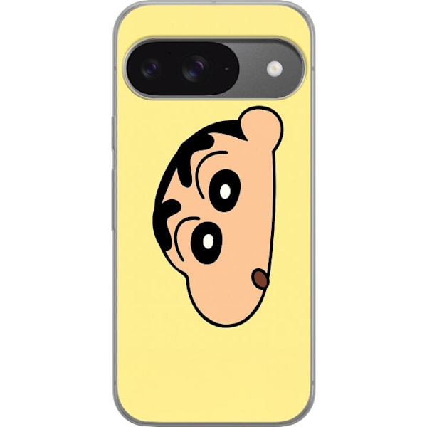 Google Pixel 9 Genomskinligt Skal Peeking Shinchan