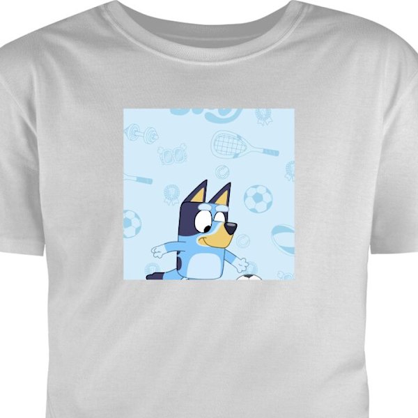 Barn-T-shirt | Bekväm T-shirt för Barn Bluey grå 9-11 År