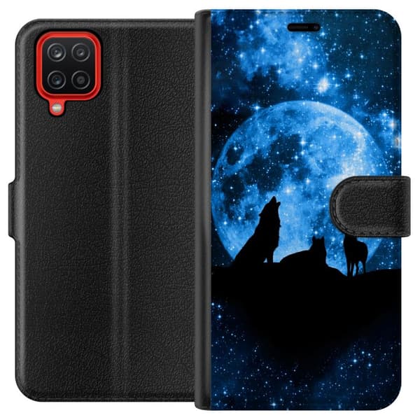 Kompatibel Tegnebogsetui til Samsung Galaxy A12 Ulve