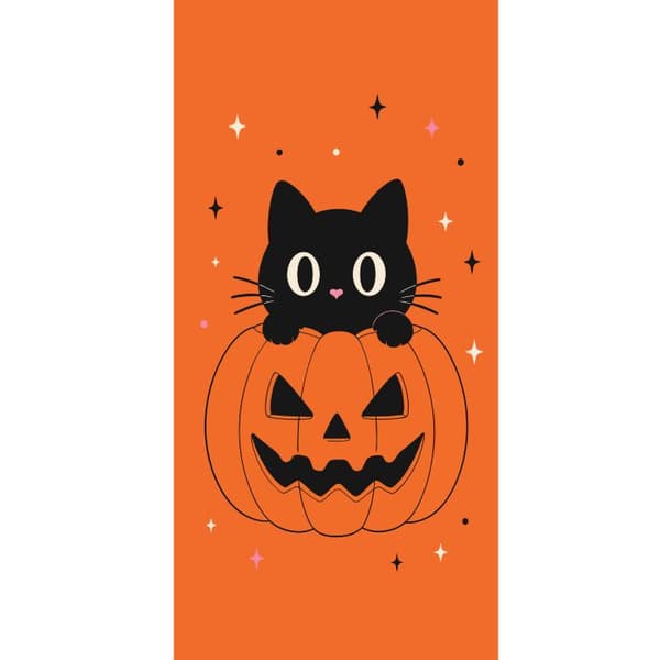 Kompatibel Tegnebogsetui til Apple iPhone 13 Pro Sort kat og halloween-græskar med stjerner på orange baggrund orange