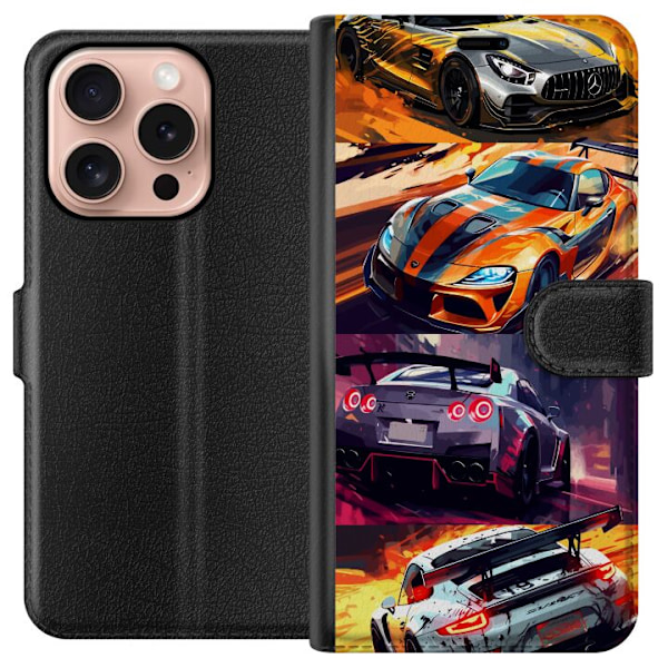 Apple iPhone 16 Pro Lompakkokotelo Ralli kuume - vauhdikas teema ralliautoilla