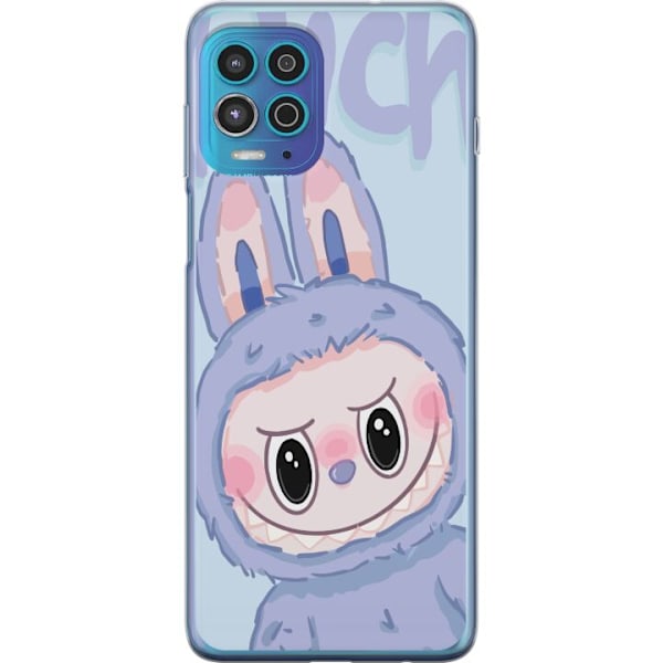Motorola Moto G100 Genomskinligt Skal Blue Bunny Labubu