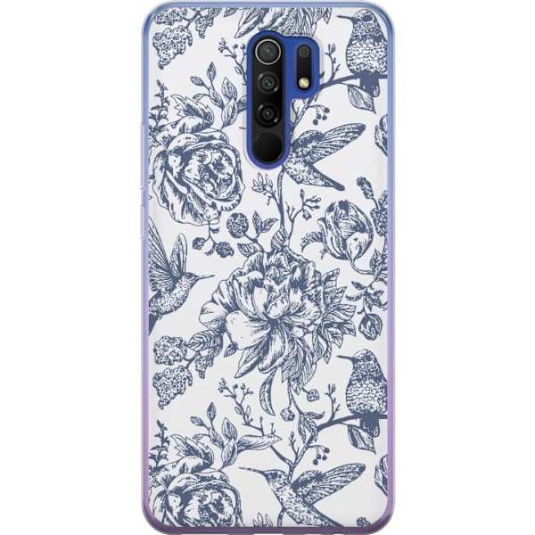 Xiaomi Redmi 9 Läpinäkyvä kuori Kukat & Linnut - Romanttinen Vintage-tyylinen Kuviointi