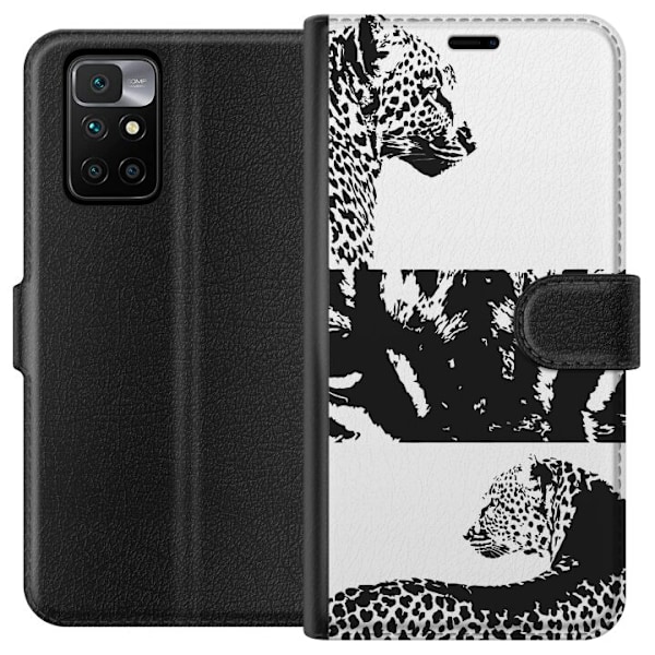 Xiaomi Redmi 10 Plånboksfodral Leopard Faces – trendigt mö