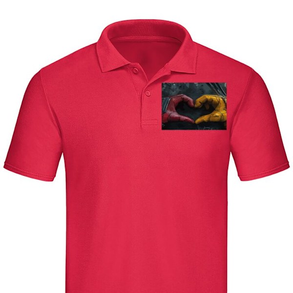 Poloshirt til Voksen | Elegant Poloshirt Wolverine Deadpool Rød Medium