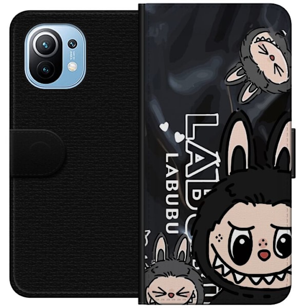 Xiaomi Mi 11 Tegnebogsetui <nl>Labubu Black Energy - Sort mønster i gade stil
