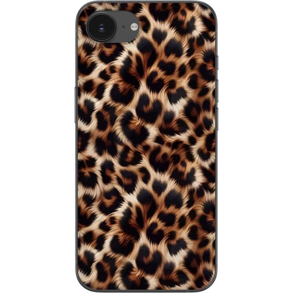 Kompatibel Mobilcover til Apple iPhone 17e Nærbillede af leopardmønster med bløde pelsdetaljer i brune og sorte nuancer