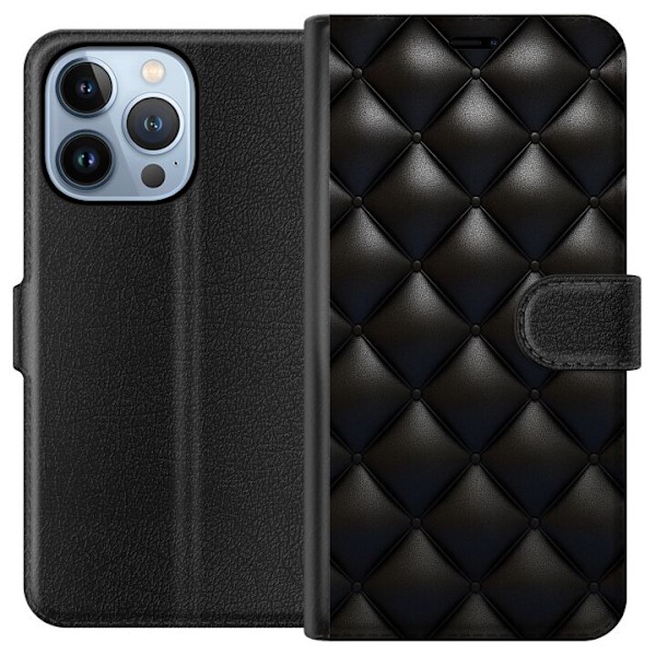 Apple iPhone 13 Pro Lompakkokotelo Nahka Musta
