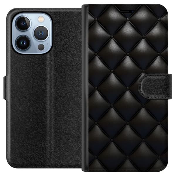 Kompatibelt Plånboksfodral till Apple iPhone 13 Pro Leather Black